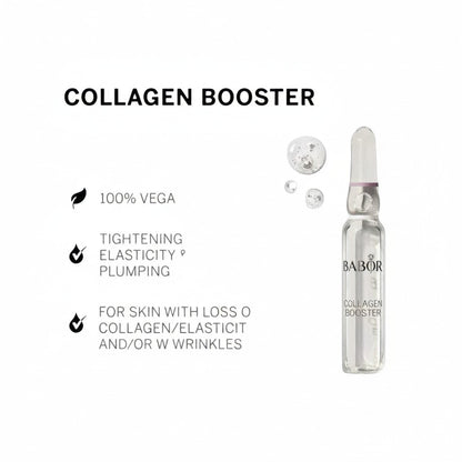 BABOR Collagen Booster serum ampoule, 14ml, for tightening, elasticity, and plumping skin. 100% vegan.