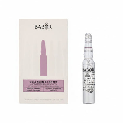 BABOR Collagen Booster ampoule serum concentrates for aging skin, plumping, smoothing, and elasticity. 7-day treatment.