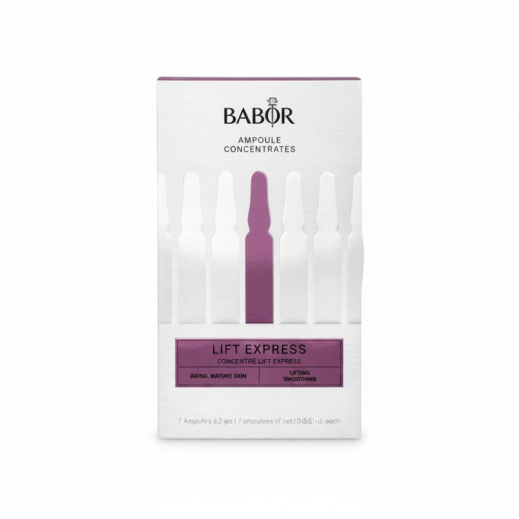 Evidfit BABOR Lift Express ampoules for mature skin, providing instant lifting and smoothing for up to 6 hours.