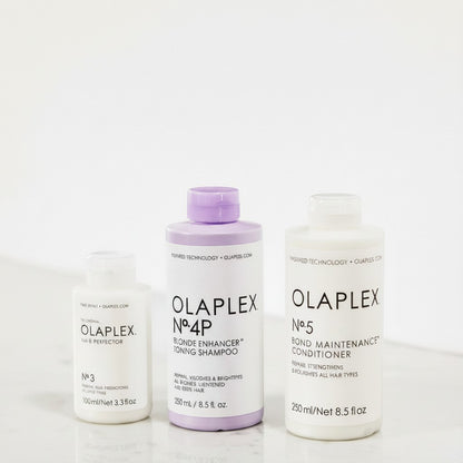 Evidfit OLAPLEX No.4P Blonde Enhancer Toning Shampoo neutralizes yellow tones for blonde hair.
